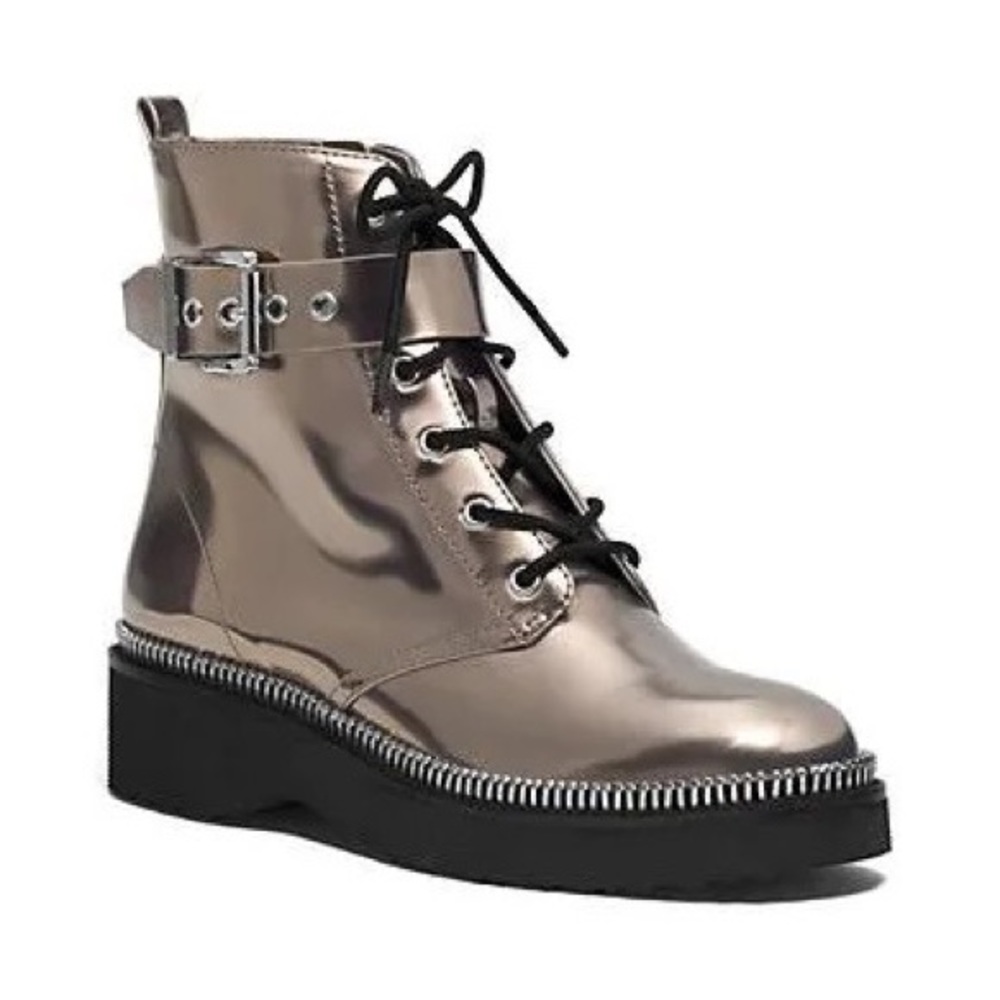 MICHAEL KORS VIVIA BOOTIE METALLIC GRAY
